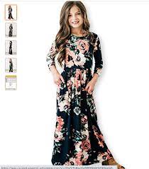 Asos design bridesmaid short sleeved cowl front maxi dress with button back detail in olive. Girls Maxi Dress Kids Floral Casual T Shirt 3 4 Sleeve Dresses With Pocket For Girls 6 12t Girls Maxi Dresses Maxi Dress Dresses