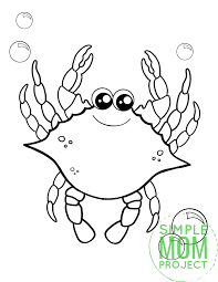 The second icon is labeled print. Free Printable Blue Crab Coloring Page Simple Mom Project