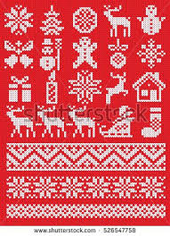 Christmas And New Year Red And White Knitting Pattern