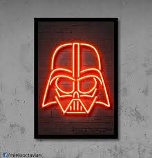 Vader Wall Art Neon Art Vader Neon Star Wars Art Kids Room Etsy Neon Art Neon Signs Neon Art Print