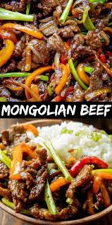 Place the meat in the same pan and cook,. Delicious Mongolian Beef Recipe Is Made With Juicy Beef Strips Sauteed Bell Peppers And Onion All Coated In A Beef Recipes For Dinner Beef Dinner Beef Recipes