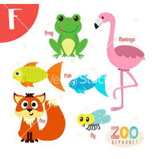 Letter F Cute Animals Funny Cartoon Animals In Vector Cartoon Animals Cute Animals Cute Funny Animals