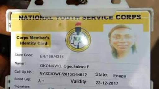 nysc id card front and back replacement of nysc id card