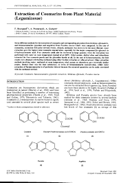 Pdf Extraction Of Coumarins From Plant Material Leguminosae