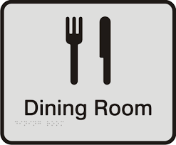 New view all these signs in the sign asl android app. Dining Room Anodised Aluminium Sign Visualise Braille Signs