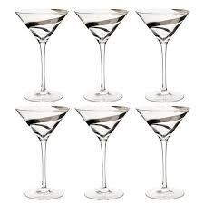 Coffret 6 Verres A Cocktail Storm Verre Cocktail Verre Argente Verre