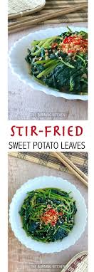 Sweet Potato Leaves In Fermented Beancurd Sauce Recipe Sweet Potato Leaves Veggie Dishes Vegetable Recipes