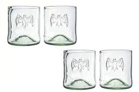 Bacardi rum glasses with bacardi writing in relief. Low Ball Glass Set Rocks Glass Set Custom Short Tumblers Bar Ware