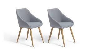 Table surface has signs of use and standard wear and tear, but no breaks in the wood. Buy Habitat Skandi Pair Of Fabric Dining Chairs Grey Dining Chairs Argos