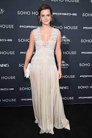 Emma Watsons elegant knit dress is oh so subtly see-through