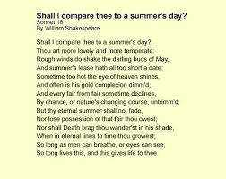 Sonnet 18 Shakespeare Sonnets Favorite Book Quotes Word Express