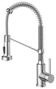 Commercial kitchen faucets are the latest trend and surpass regular faucets in all aspects. Bolden Commercial Style 2 Function Pull Down 1 Handle 1 Hole Kitchen Faucet Transitional Kitchen Faucets By Kraus Usa Inc Houzz