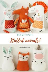Stuffed Animal Pattern Pdf Unicorn Rabbit Bunny Sewing Easy Tutorial Fox Pattern Soft Toy Pdf Unicorn Sewing Stuffed Animals Animal Sewing Patterns Sewing Toys