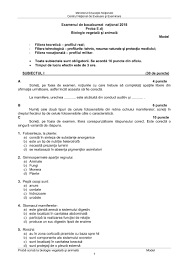 Evaluarea lucrărilor va fi realizată în baza unor bareme care asigură unitatea şi obiectivitatea evaluării şi notării. 100 Variante Bac Biologie Vegetala Si Animala