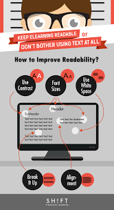 Designing Elearning For Readability Infographic Http Elearninginfographics Com Designing Elearning Readabili Elearning Instructional Design Learning Design