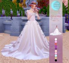 The Sims 4 Roses Dress Sims 4 Wedding Dress Sims 4 Dresses Sims 4 Mods Clothes