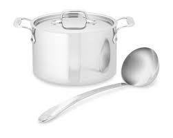 All Clad D3 Tri Ply Stainless Steel Soup Pot With Ladle 4 Qt All Clad Stainless Steel Ladle Soup Pot