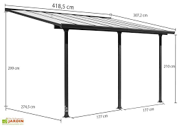 Pergola En Aluminium Gris Et Polycarbonate 307x418x299cm Pergola Aluminium Dessins Carport Pergola