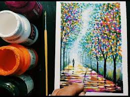 Easy Poster Colour Painting Ideas Step By Step For Beginners Youtube Poster Color Painting Painting Nature Art Painting