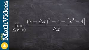 Evaluate The Derivative Using The Definition Of Derivative Limit Notation Youtube