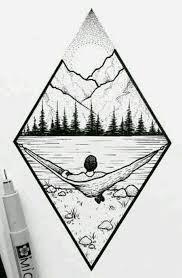 Black And White Drawings Of Nature Easy Landscape Drawings In 2020 Art Drawings Drawings Landscape Art