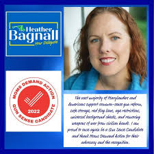 The vast majority of Marylanders and Americans support common-sense gun  reform, safe storage, red flag laws, age restrictions, universal background  checks, and removing weapons of war from civilian hands. I am proud