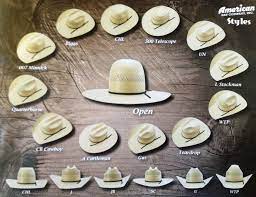 American Hat Company Shaping Styles I Love This Company Cowboy Hats Felt Cowboy Hats Cowboy Hat Styles