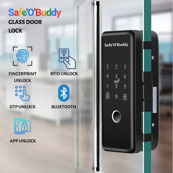 RFI Fingerprint Polished Glass Door Lock with Remote product image