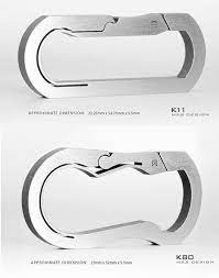 Mas Design S Simple Elegantly Designed Bauhaus Series Of Carabiner Keychains All Created From A Single Piece Of Titanium Leather Watch Cuff Design Bauhaus