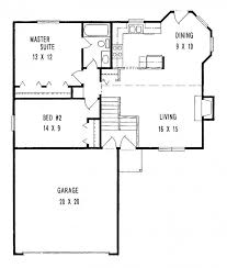 Simple Two Bedrooms House Plans For Small Home Small Minimalist Two Bedroom House Plans With Large Gara Small House Floor Plans House Plans Large Garage Plans