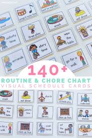 Visual Schedule Routine Chore Chart For Young Children Kids Schedule Chore Chart For Toddlers Routine Cards