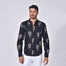 Electric Lion Button Down Print Shirt Eight X