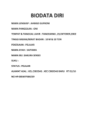 Contoh biodata, biodata diri bisanya digunakan sebagai informasi penting tentang data diri yang biasanya dibutuhkan dalam sebuah selengkapnya > contoh biodata diri terbaru dan lengkap. Contoh Biodata Lengkap Dan Singkat Untuk Berbagai Kebutuhan