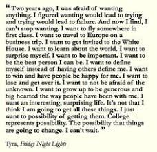 Friday Night Lights Tyra S College Essay Friday Night Lights College Essay Myself Essay