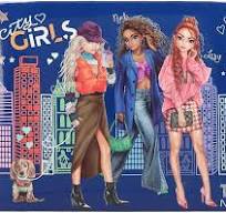 Depesche 12704 TOPModel City Girls - Schreibwarenbox mit Bleistiften,  Radiergummi, Büroklammern, Notizzettel und Spiegel, ca. 20 x 15,5 x 3,2 cm  groß: ...