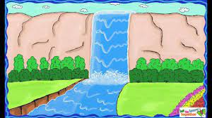 I'm happy with the way it turned out. Drawing A Simple Waterfall How To Draw Waterfall Drawing For Kids Waterfall Drawing Drawing For Kids Drawings