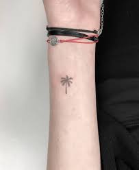 Palm Tree Tattoo On The Left Inner Wrist Palm Tree Tattoo Ankle Palm Tree Tattoo Tree Tattoo Ankle