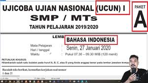 Prediksi Unbk Bahasa Indonesia Smp 2020 Try Out Ucun Dki Tahap 1 Paket A Youtube