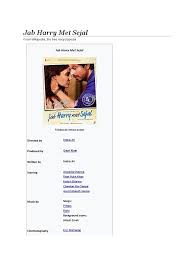 Jab Harry Met Sejal Bollywood Cinema The official page of jab harry met sejal, a movie starring shah rukh khan and anushka sharma, directed by imtiaz ali. scribd