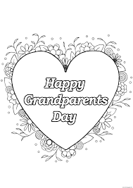 Grandparents day coloring pages doodle art alley 2. Heart Grandparents Day Love Coloring Pages Printable