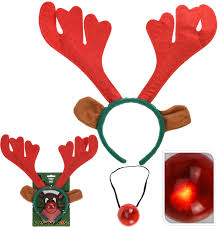 Shop with afterpay on eligible items. Rudolph Reindeer Antlers Headband With Flashing Nose Festive Party Christmas Set 8718158958082 Ebay
