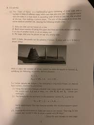 Maybe you would like to learn more about one of these? Solved 2 12 Points A The Tower Of Hanoi Is A Mathe Chegg Com