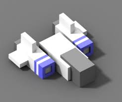 Voxel Spaceship From The Game Escape The Sector Minecraft Designs Spaceship Design Space Ship Games