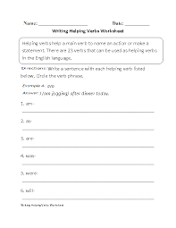 Writing Helping Verbs Worksheet Helping Verbs Verb Worksheets Helping Verbs Worksheet