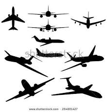 Vector Set Of 10 Black Plane Silhouette Plane Silhouette Airplane Tattoos Airplane Silhouette