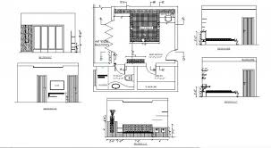 Master Bedroom All Sided Section And Plan With Furniture Dwg File Master Bedroom Interior Design Small Bedroom Furniture Living Room Design Modern