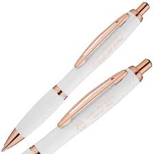 The Beverly White Wedding Pen With Rose Gold Accents Wedding Pen Wedding Favours Pens Gold Pen