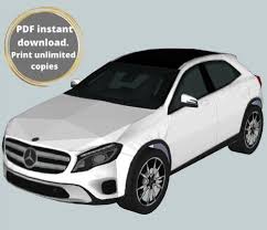 Paper Model Car Mercedes Benz Gla 220 Cdi Diy Digital File Pdf Papercraft 3d Papercraft Model Printable Paper Model Car Mercedes Benz Gla Mercedes Benz
