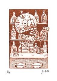 Bartender Calavera Gocco Print Pattern Coloring Pages Skull Art Graphic Illustration