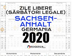 08 aprilie si 09 aprilie, prima si a doua zi de pasti. Calendar Zile Libere Germania 2020